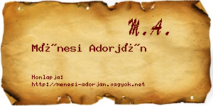 Ménesi Adorján névjegykártya